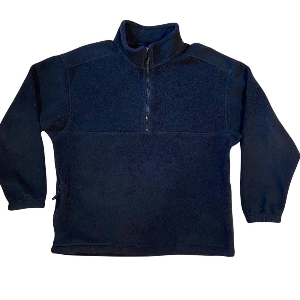 Eddie Bauer EBTEK Men’s Black 1/4 Zip POLARTEC Pullover Sweater Small